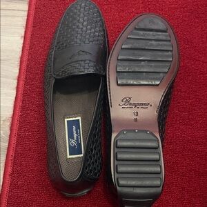 Woven Leather Loafers in Brown